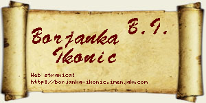 Borjanka Ikonić vizit kartica